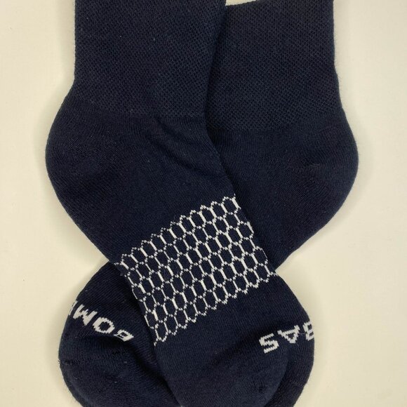 [6 pack] Bombas Classic Marl Quarter - Navy Socks Medium - Picture 6 of 6
